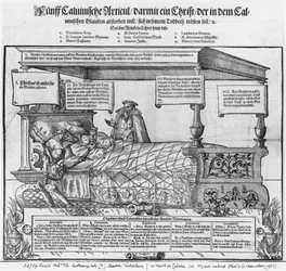 John Calvin on his death bed